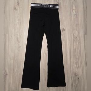 Victoria’s Secret Angel Foldover Flare Yoga Pants Black Grey Small Y2K